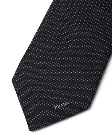 siatka prada|Black Silk Tie .